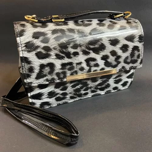 Leopard Print Black And Grey Handbag