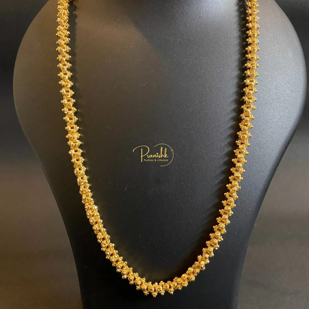 Gold Tone Kerala Sundari Ball Design South Indian Unique Rare Chain