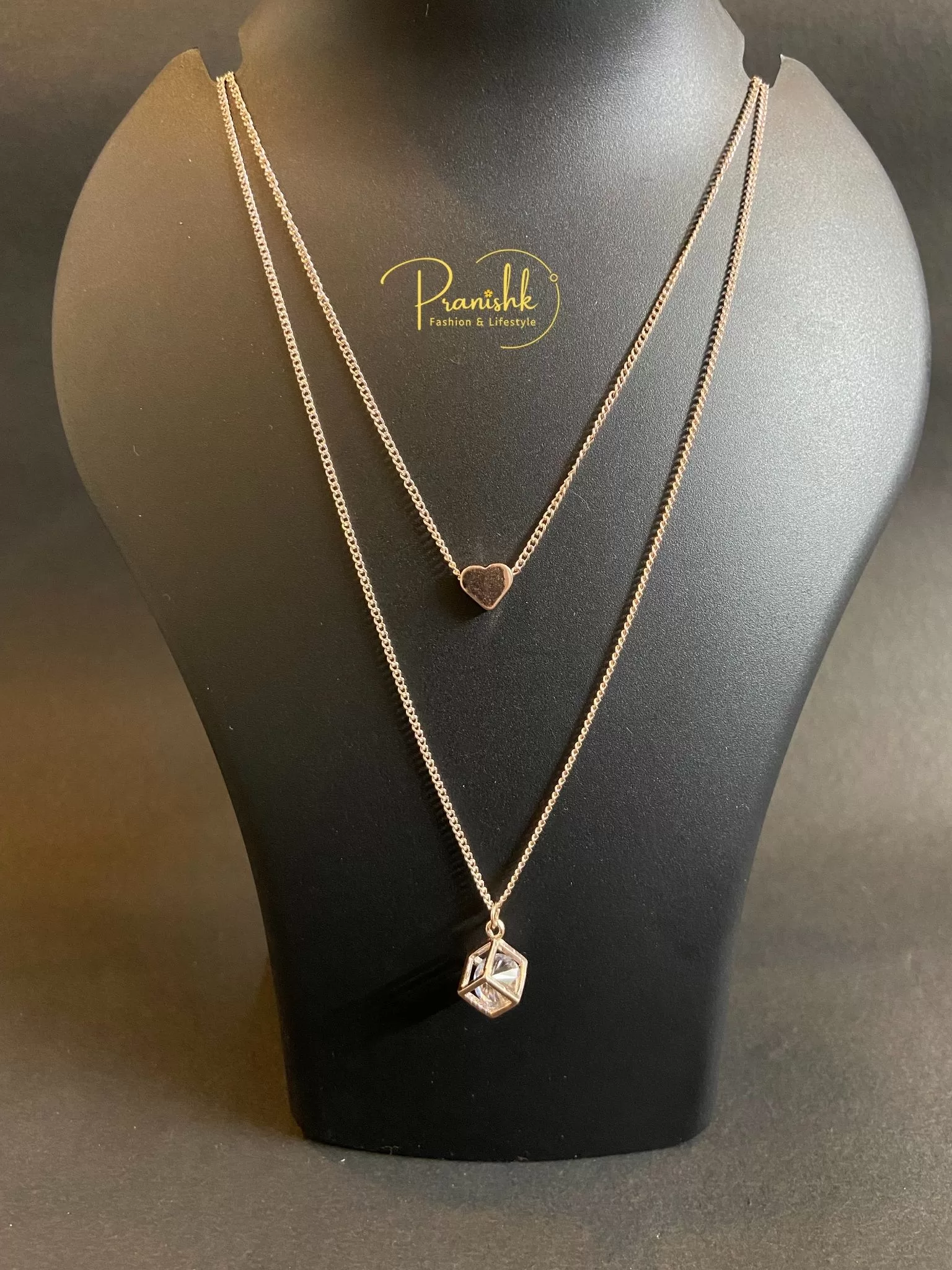 Cute Littele Heart With Mini Crystal Pendant