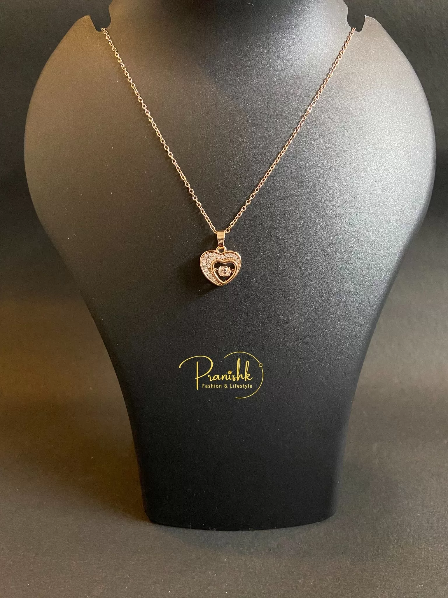 Cute Little Heart With Mini Crystal Pendant