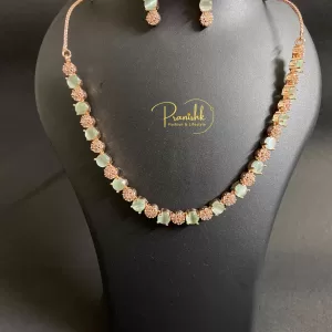 Pastel Green AD Necklace
