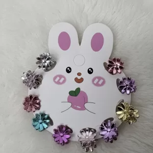 Metallic Daisy Mini Hair Claw Clips – Set of 12 (Multicolor, Flower Design)